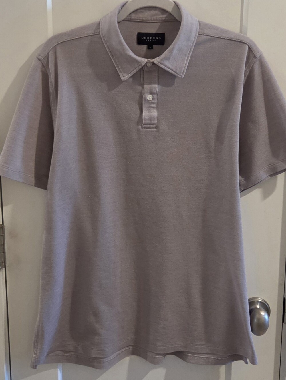Unbound Merino Polo Shirt - Light Grey - Size Large